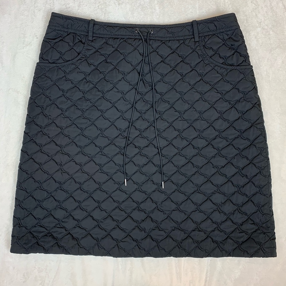 Lafayette 148 New York Black Quilted Midi Skirt
